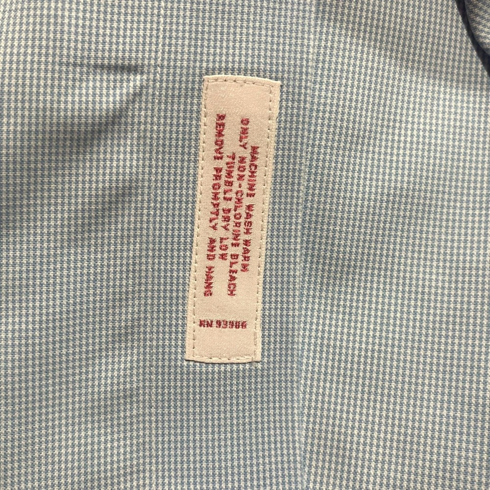 Brooks Brothers Dress Shirt Mens 16.5 Blue White Cotton Regular Fit Pleated - Picture 8 of 12